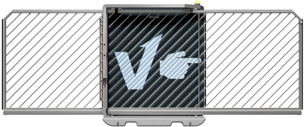 SCHAKE-VECTOR Faltbares Schiebetor V-Gate-Simple, verzinkt, ohne Zutrittskontrolle, mit Bauzaunmodul, mit Lichtschranke, VPSE23VOB0313