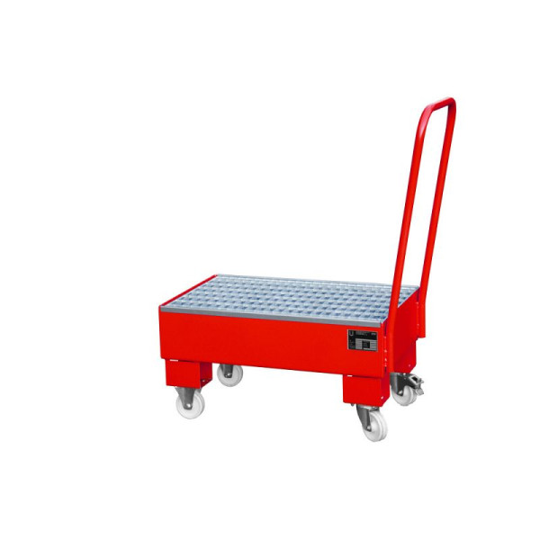 STEIN HGS Fahrbare Auffangwanne AW 60 SR, 3mm Stahlblech, für 60l-Fässer, RAL 3000 feuerrot, lackiert, 2 x 60 Liter Fass, 79203.0002