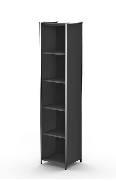 Kerkmann Einzelregal für 5 OH, Artline, B 410 x T 380 x H 1850 mm, Anthrazit, 13734813