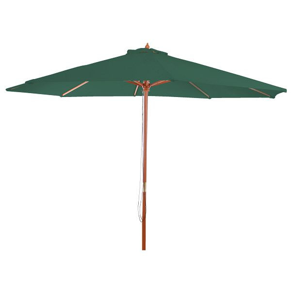 Mendler Sonnenschirm Florida, Gartenschirm Marktschirm, Ø 3,5m Polyester/Holz 7kg, grün, 97762