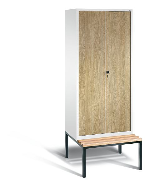 C+P Spind Evolo, 2 Abteile, H2090xB810xT815 mm, Weiß/MDF Eiche, 48052-22 S10343