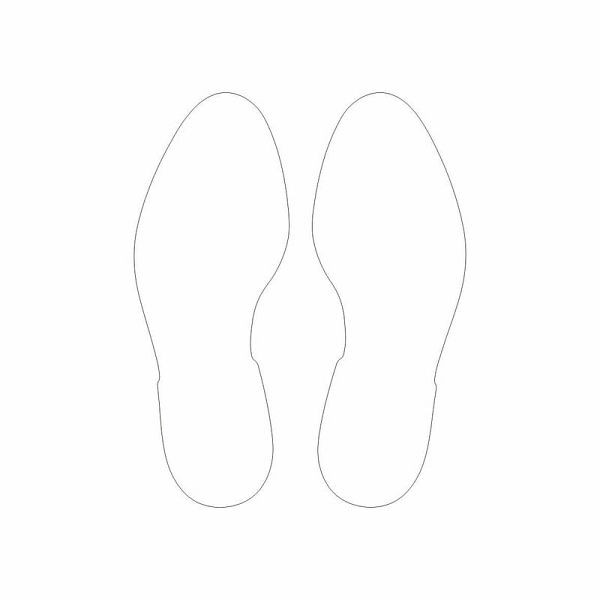 Eichner Bodenmarkierung "Fußabdruck" links+rechts, 297x110 mm, innen und außen, rutschhemmend R11, für Betonpflaster und Asphalt, weiß, 9225-20062-070