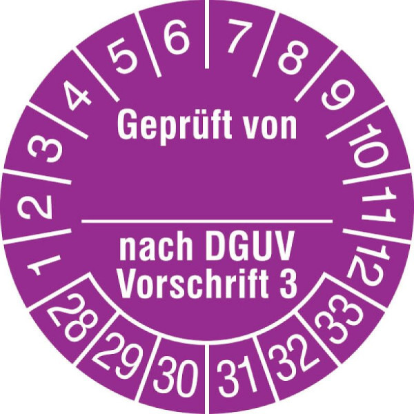 Stein HGS Prüfplaketten mit Jahresfarbe (6 Jahre), violett, 2028-2033, 31.c2135-28