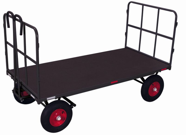 VARIOfit Handpritschenwagen mit 2 Rohrgitterwänden, Außenmaße: 2.065 x 1.015 x 1.340 mm (BxTxH), Radsatz: Luftbereifung, zu-42202/AG