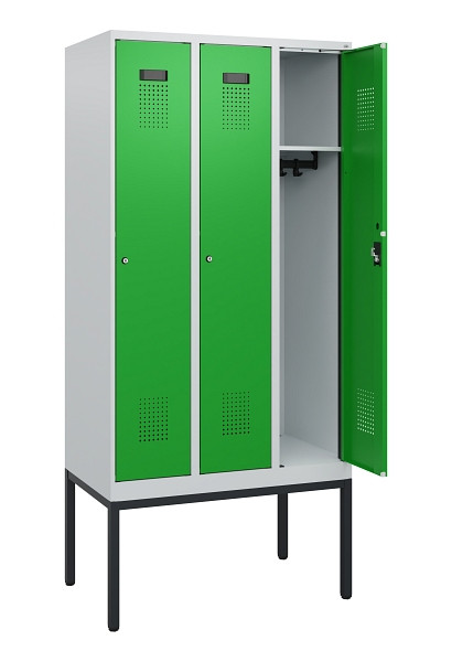 C+P Spind Evolo PLUS, Gestell, 3 Abteile, 1950x900x500mm, 7035/6037, Zylinderschloss, 0490305-30 S10038