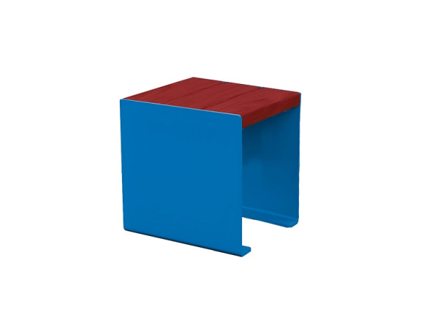 Procity Sitzbank Kube, 450 mm, Stahl & Holz Ohne Rückenlehne, Mahagoni/RAL 5010, 306397.5010.ACAJ