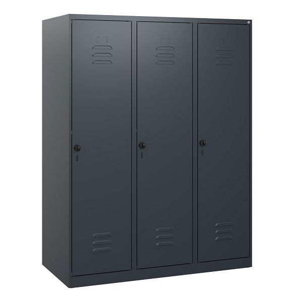 C+P Umkleidespind Classic PLUS, 3 Abteile, 1530x1200x500mm, 7016/7016, Drehriegel, 0800005-32 S10016