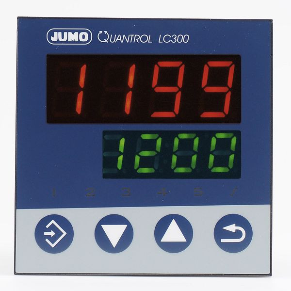 JUMO Kompaktregler, Format 96x96 mm, AC 110 bis 240 V, Anzahl der Kontakte als Schließer: 2, zwei Relaisausgänge, mit Logikausgang, 00598845