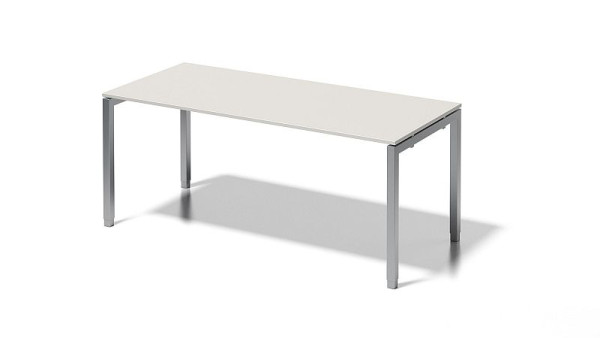 Bisley Cito Schreibtisch, 650-850 mm höheneinstellbares U-Gestell, H 19 x B 1800 x T 800 mm, grauweiß/silber, DUH1808GW355
