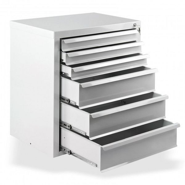 ADB Schubladenschrank "MAMMUT" 6 Schubladen, Farbe Komplett: grau, RAL 7035, Maße BxTxH: 70x43, 5x75 cm, 24778