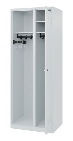 C+P Feuerwehrspind Evolo, Modell KOMBI, 2 Abteile, H1850xB700xT500 mm, Lichtgrau, 0494015-15 S10000