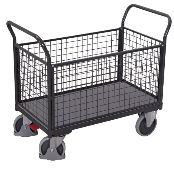 VARIOfit Vierwandwagen mit Draht, Ladefläche: 1.000 x 650 mm, RAL 7016 anthrazitgrau, sw-700.401/AG