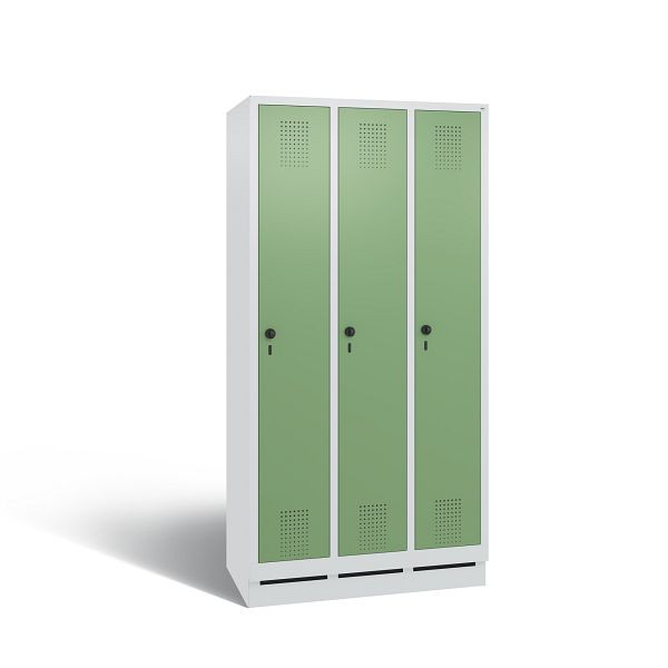 C+P Spind Evolo, 3 Abteile, H1800xB900xT500 mm, Grau/Resedagrün, 48020-30 S10170