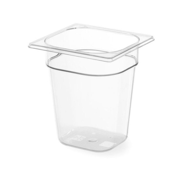 Hendi GN Behälter 1/6, 1 L, PC (Polykarbonat), LxBxH: 176x162x65 mm, Transparent, 861738