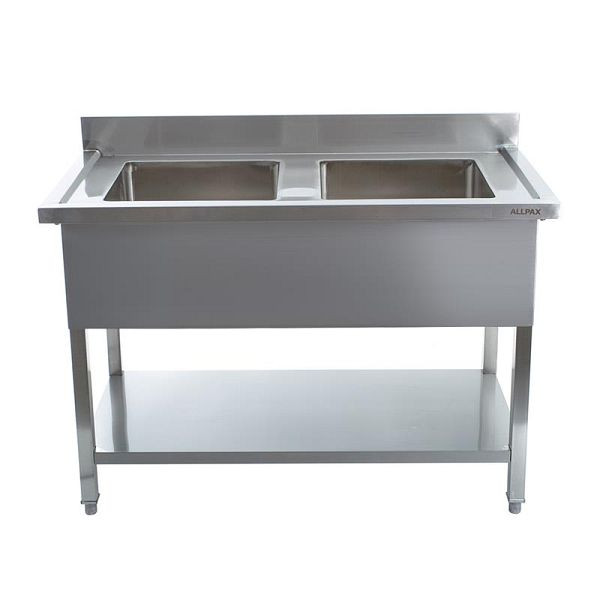 ALLPAX Edelstahl Spültisch 2 Becken 120 x 70 cm, 10022653