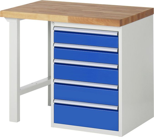 RAU Werkbank Serie 7000 - Baukasten-Bauweise, Unterbau-Container (5x Schublade), 1000x840x700 mm, 03-7513A1-107B4S.11
