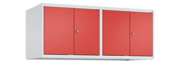 C+P Schrankaufsatz Classic PLUS, C Aufsatzschrank Classic PLUS, 4 Abteile, 500x1200x500mm, 7035/3020, Zylinderschlösser, 080092-40 S10017