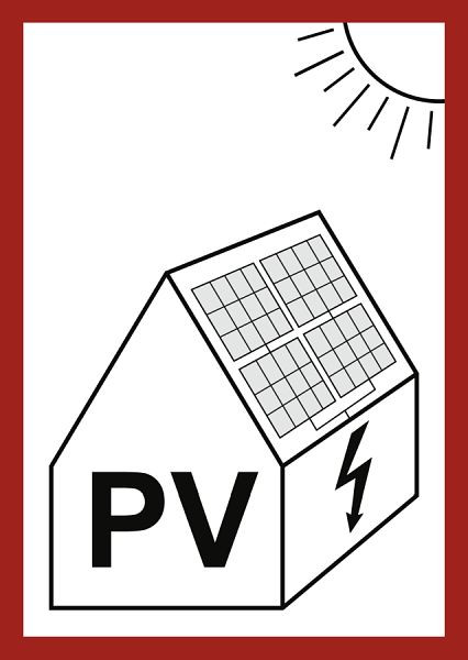 Moedel Hinweis auf eine PV-Anlage (Photovoltaikanlage), Folie, 105x148 mm, 57277