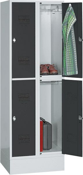 Kraftwerk Garderobenschrank Serie 53, 600x1850x500 mm, 4 Abteile, 122.185.005