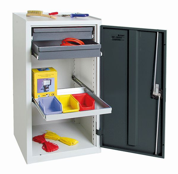 stumpf Werkzeug- und Materialschrank Serie 3000, 7035/7016, 2 Schubladen 100 mm, 1 Wannenboden, 3001271