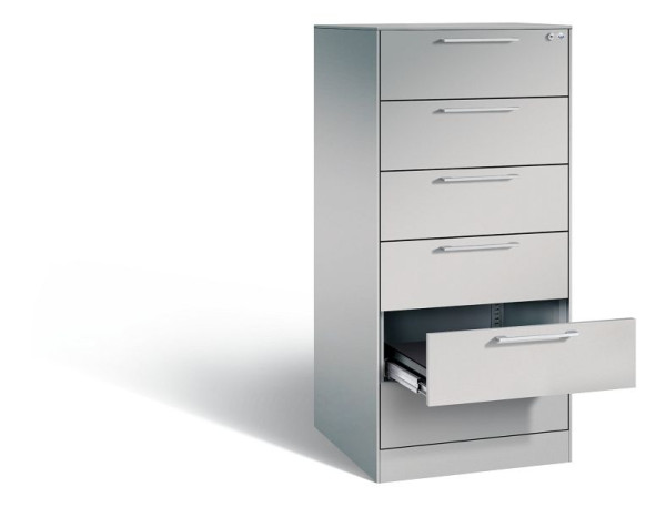 C+P Karteischrank Asisto, H1310xB562xT600mm, Farbe: Weißaluminium, Bügelgriff, 146224-622 S10007
