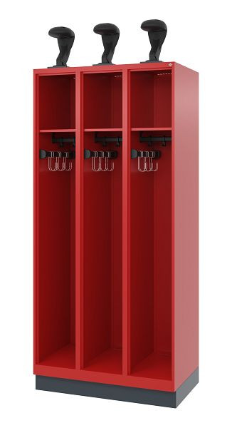 C+P Feuerwehrspind Evolo, Modell EXPERT, 3 Abteile, H1950B900T500 mm, Feuerrot, 0491015-30 S10011
