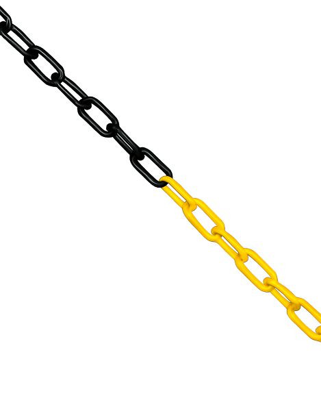 Ri-Traffic Kunststoff-Sperrkette gelb/schwarz, 6 mm, VE: 25 Meter, 10-0000-25-YB
