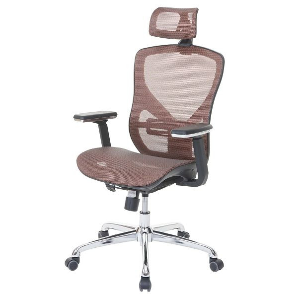 Mendler Bürostuhl HWC-A61, Schreibtischstuhl, Sliding-Funktion Stoff/Textil ISO9001, mandarin/mandarin, 56830