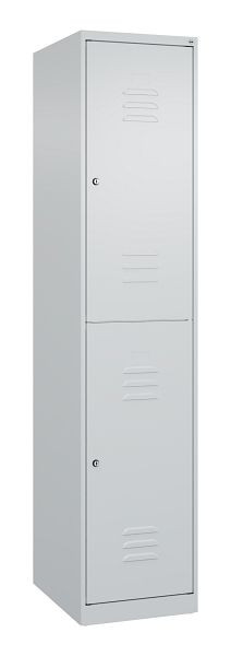 C+P Doppelstöckiger Spind Classic PLUS, 1850x400x500mm, 7035/7035, Zylinderschlösser, 080300-12 S10027