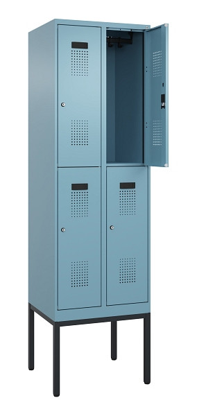 C+P Doppelstock-Spind Evolo PLUS, Gestell, 4 Fächer, 2120x600x500mm, 0010/0010, Zylinderschloss, 0493307-20 S10048