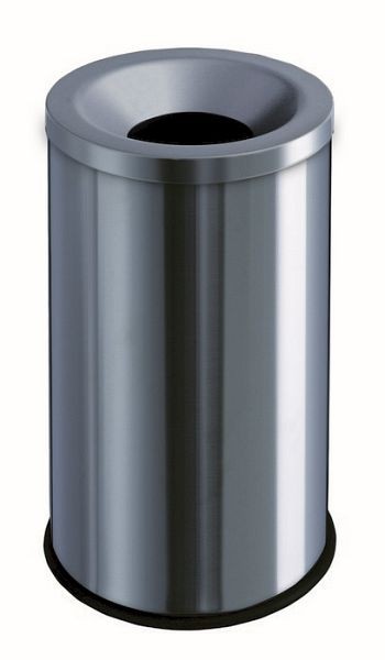 Orgavente GRISU, Sicherheits-Abfallbehälter aus Edelstahl gebürstet, H x Ø 585x335 mm, 50L, 770010