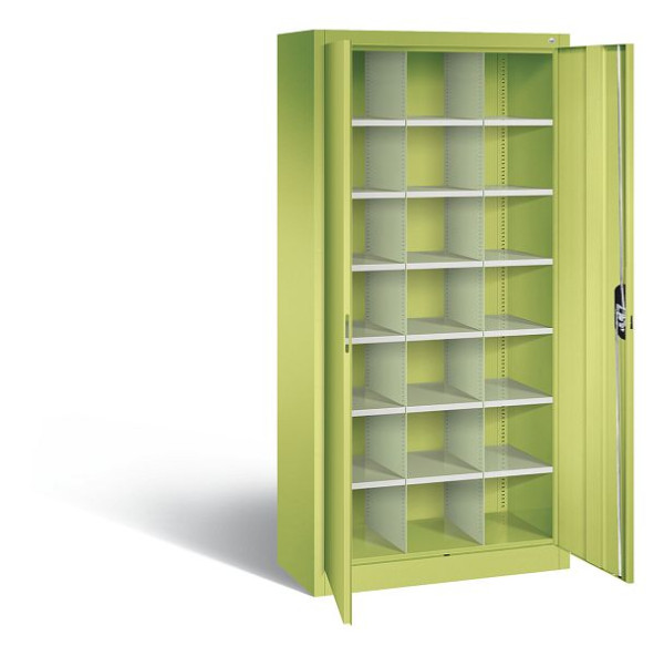 C+P Büro-Fächerschrank Acurado, H1950xB930xT400mm, Farbe: Viridingrün / Viridingrün, Muldengriff, 9260-410 S10348