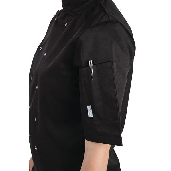 Whites Chefs Clothing Whites Vegas Kochjacke kurze Ärmel schwarz 3XL, A439-3XL