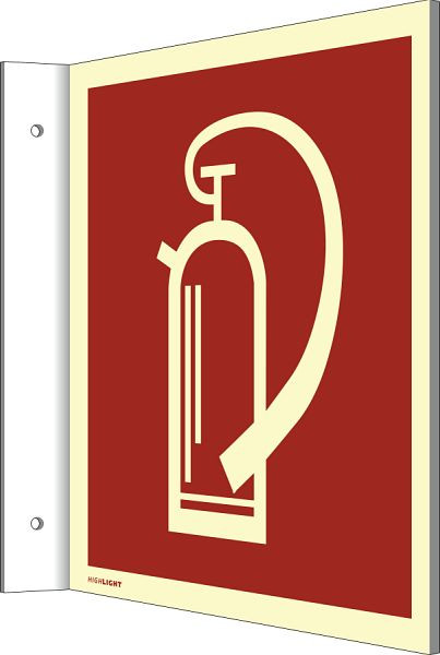Moedel Fahnenschild Feuerlöscher, Kunststoff, nachleuchtend, 160-mcd, 148x148 mm, 65405