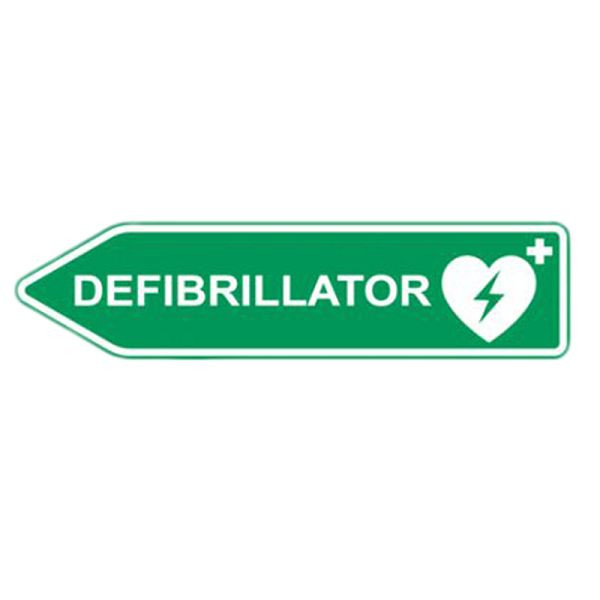 MedX5 Defibrillator-Standort-Straßenschild linksweisend, 600 mm x 150 mm, 1-52566