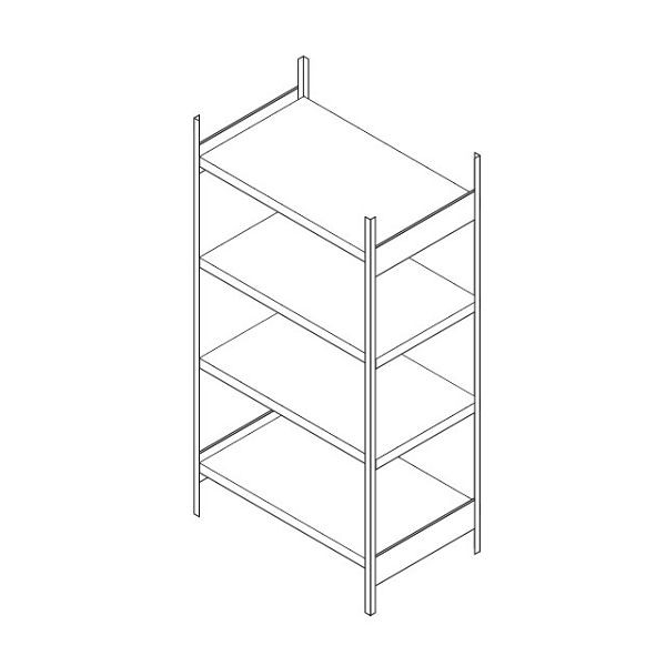 FLADAFI Fachbodengrundregal, 2 vormontierte Stützrahmen, F21195
