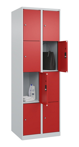 C+P Schließfachschrank Evolo PLUS, 8 Fächer, 1850x600x500mm, 7035/3000, 049000-204 S10003