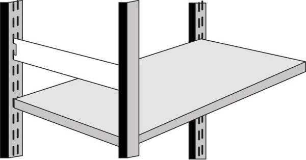 Kerkmann Seitensteg Progress 500, T 400 mm, lichtgrau, 50840711
