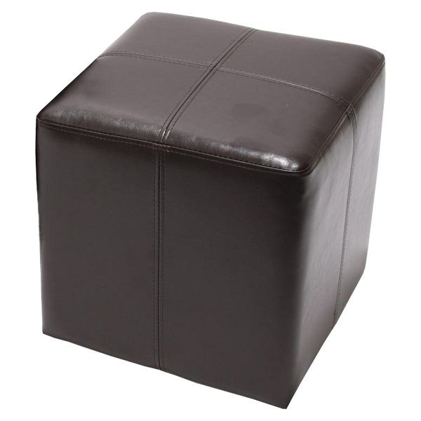 Mendler Sitzwürfel Hocker Sitzhocker Onex, Leder + Kunstleder, 36x36x36cm, braun, 9308