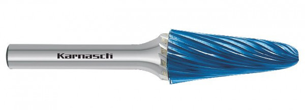 Karnasch Hartmetall-Frässtift Blue-Tec beschichtet KEL/ HP-9 d1= 10 / l2= 20 / d2= 6 / l1= 65mm, VE: 2 Stück, 116039020