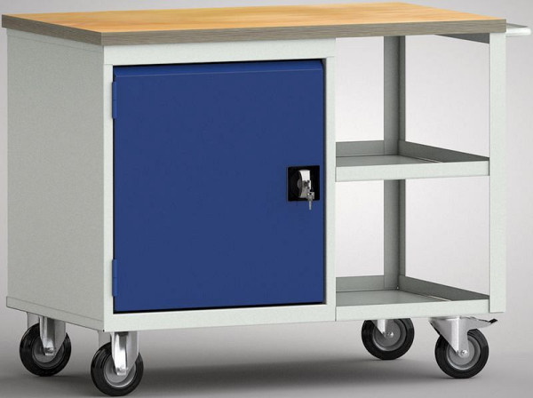 KLW Profi-Werkbank - 1000 x 620 x 840 mm L x T x H ohne Rückbrett, Tür 550 mm, WP822N-1000M30SE7026