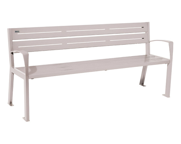Procity Sitzbank Silaos® 5 Leisten, 100% Stahl, Mit Armlehne, Ein- Oder Zweifarbirg, RAL 7044, 209516.7044