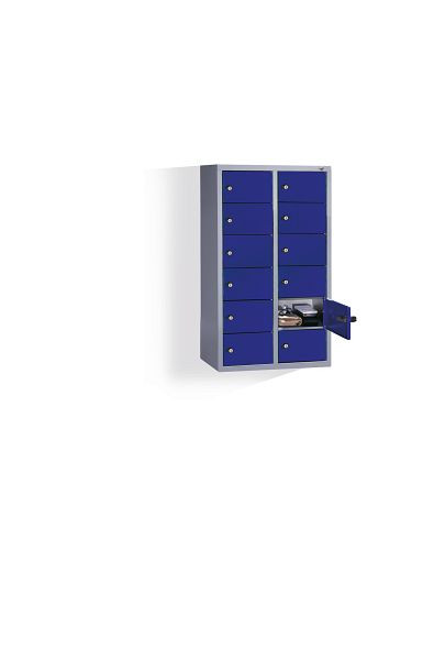 C+P Kleingefachschrank Intro, H770xB460xT200mm, Farbe: Lichtgrau / Enzianblau, 80700-231 S10011