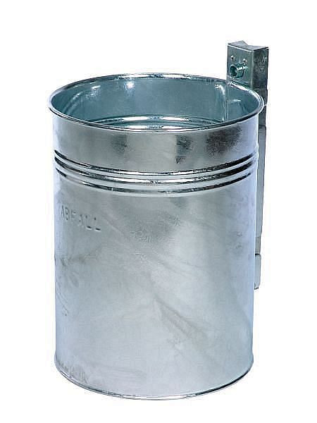Renner Abfallbehälter ca. 35 L, mit Prägung "ABFALL", zur Wand- und Pfostenbefestigung, feuerverzinkt, 7000-10FV