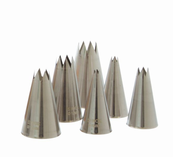 Schneider SB-Sterntüllen Set Edelstahl, 4, 6, 8, 10, 13, 15 mm, 460009