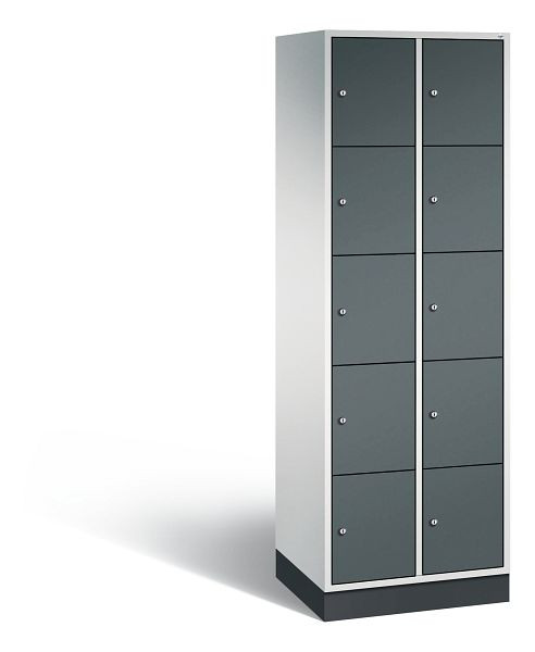 C+P Schließfachschrank Intro, 10 Fächer, H1950xB620xT490 mm, Grau/Anthrazit, 8570-201 S10282