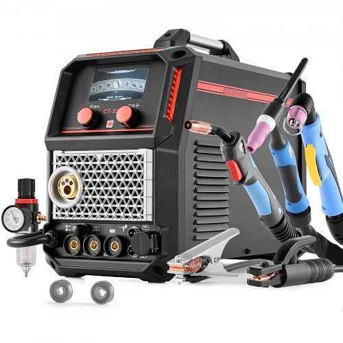 VEVOR 5-in-1 Schweißgerät, Schneiden/WIG/MIG/Füllstoff-MIG/MMA, 50A Plasma-/200A Synergic- und Alu-Impuls-MIG, 220V, DGNQHJ200A50K5I1S001V2
