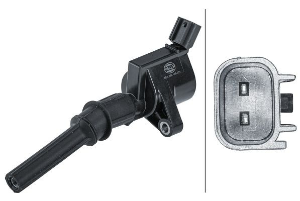 HELLA Zündspule, 12V, 2-polig, Kerzenschachtzündspule, Bajonett, 5DA 358 168-321