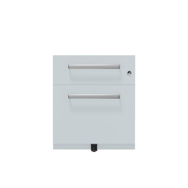 Bisley Rollcontainer Note™, 2 Schubladen, Tiefe 565 mm, Designgriff, 145 lichtgrau antibakteriell, NWH59M7SF145