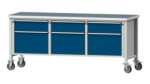 ANKE Werkbänke Kastenwerkbank, Modell 223 V, 2000 x 700 x 890 mm, RAL 7035/5010, UBP 40 mm, 306.165